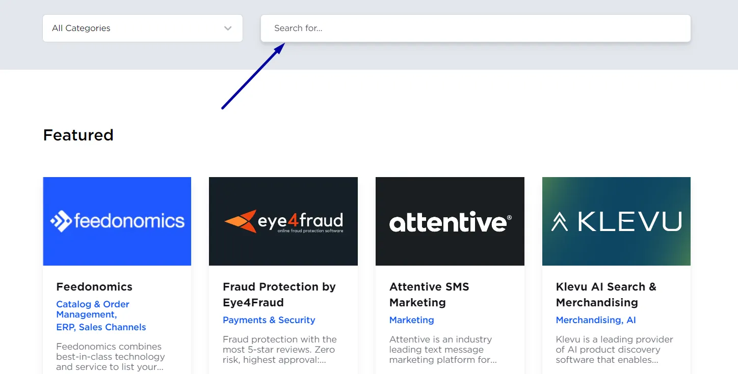 Search for apps related to your needs (Pre-Integrated Apps)
